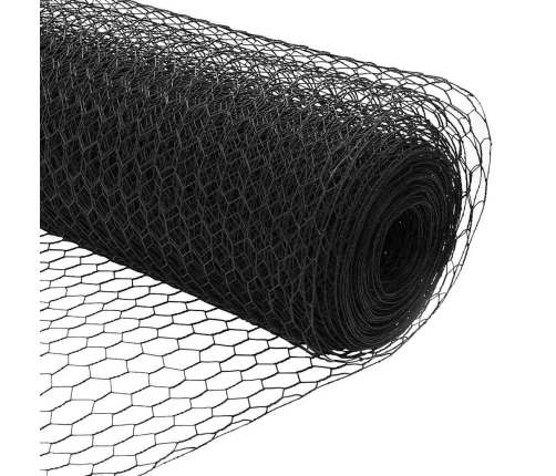 Žogs Ar Stabiem Pelēka 0.4 X 25 M Pvc Pārklāts Tērauds Vidaxl