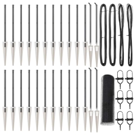 Vidaxl Sešstūra Žogs Pelēks 0,6X50 M Tērauds,  Žogu Stabi Ar Spike 13 Gab Ø32 Mm 80 Cm Cinkots Tērauds Vidaxl