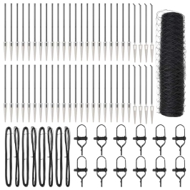 Vidaxl Sešstūra Žogs Pelēks 0.5X100 M Tērauds,  Žoga Stabi Ar Spike 13 Gab. Ø32 Mm 80 Cm Galvanizēts Tērauds Vidaxl