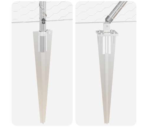 Žogs Ar Stabiem. Sudraba 0.5 X 10 M Pvc Pārklāts Tērauds Vidaxl