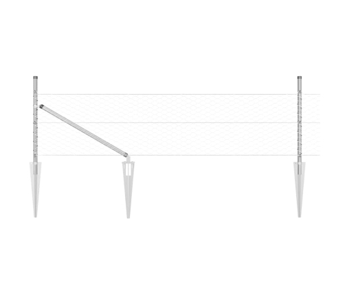 Žogs Ar Stabiem. Sudraba 0.5 X 10 M Pvc Pārklāts Tērauds Vidaxl