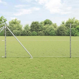 Vidaxl Hexagon Fence 1X50 M Cinkots Tērauds,  Žoga Stabi Ar Adatu 13 Gab. Ø32 Mm 120 Cm Cinkots Tērauds Vidaxl