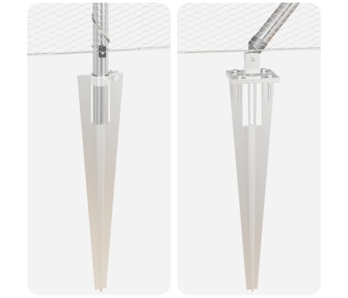 Žogs Ar Stabiem. Sudraba 1.4 X 50 M Pvc Pārklāts Tērauds Vidaxl