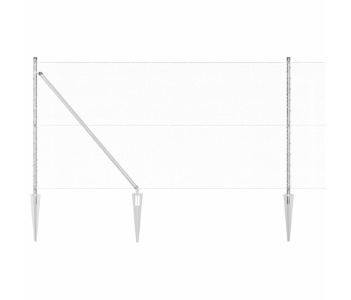 Žogs Ar Stabiem. Sudraba 1.4 X 50 M Pvc Pārklāts Tērauds Vidaxl