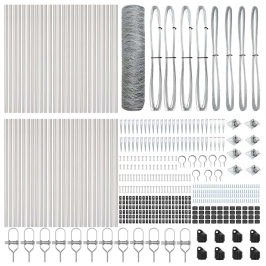 Vidaxl Sešstūra Žogs 0.8X100 M Cinkota Tērauda,  Žoga Mieti Ar Spieķiem 13 Gabalu Ø32 Mm 100 Cm Cinkota Tērauda Vidaxl