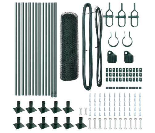 Žogu Komplekts 2 Gabali Meža Zaļš Pulverkrāsots Tērauds Vidaxl