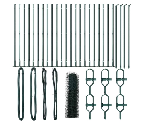 Vidaxl Heksagonu Žogs Zaļš 0.6X50 M Tērauds