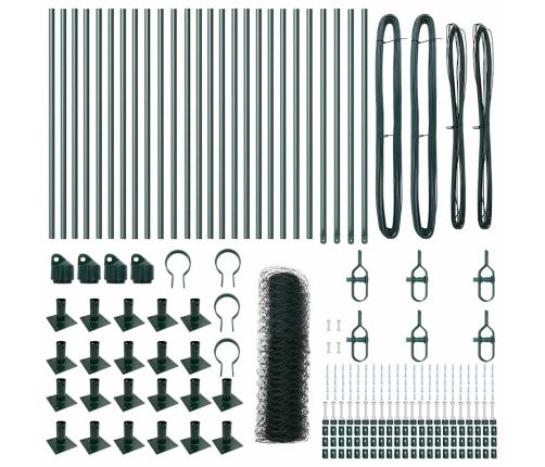 Vidaxl Heksagonu Žogs Zaļš 0.6X50 M Tērauds
