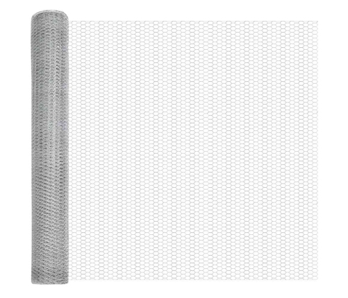 Žogs Ar Stabiem Sudraba 1 X 50 M Pvc Pārklāts Tērauds Vidaxl