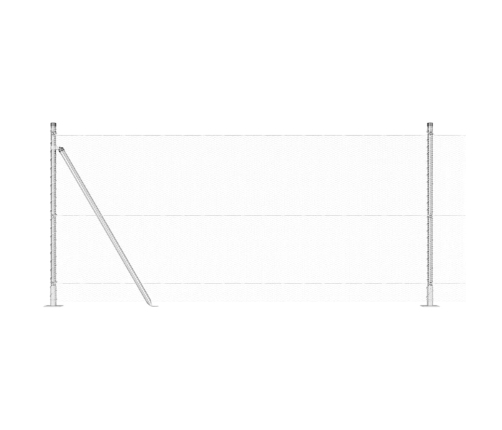 Žogs Ar Stabiem Sudraba 1 X 50 M Pvc Pārklāts Tērauds Vidaxl