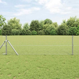 Velmēta Metāla Žogs Ar 13 Stabiem 0.4X50 M Cinkots Tērauds Vidaxl