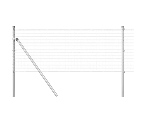 Žogs Ar Stabiem Pelēka 0.8 X 50 M Pulverkrāsots Cinkots Tērauds Vidaxl