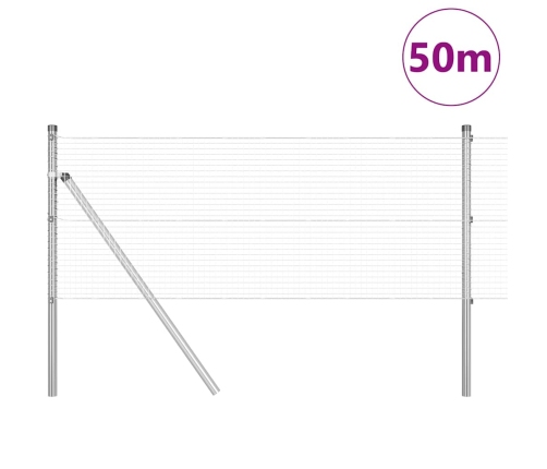 Žogs Ar Stabiem Pelēka 0.8 X 50 M Pulverkrāsots Cinkots Tērauds Vidaxl