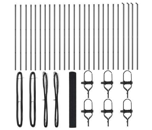 Žogs Ar Stabiem Pelēka 1.2 X 50 M Pulverkrāsots Cinkots Tērauds Vidaxl