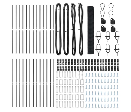 Žogs Ar Stabiem Pelēka 1.2 X 50 M Pulverkrāsots Cinkots Tērauds Vidaxl