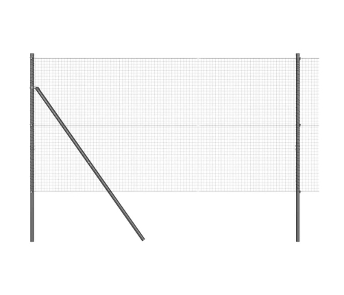 Žogs Ar Stabiem Pelēka 1.2 X 50 M Pulverkrāsots Cinkots Tērauds Vidaxl