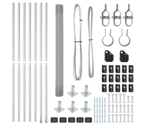 Žogs Ar Stabiem. Sudraba 1.5 X 10 M Tērauds Vidaxl