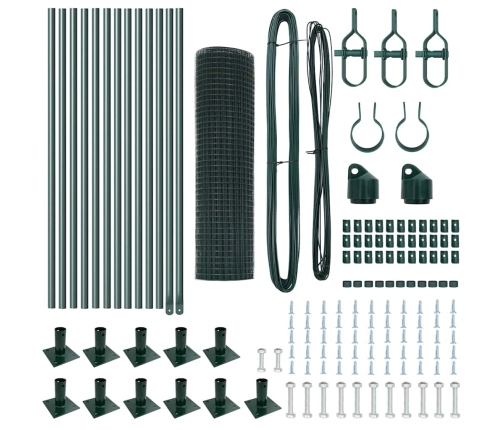 Žoga Stabu Komplekts Zaļš 2 Gab. Zaļš Tērauds 25 X 0.5 M Vidaxl