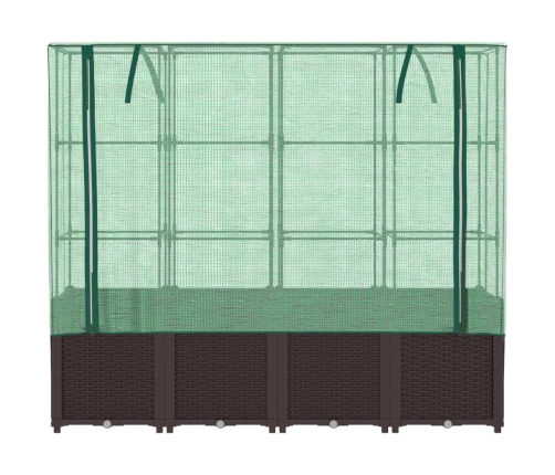 vidaXL paaugstināta puķu kaste ar pārsegu, 160x40x153 cm