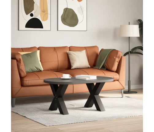 vidaXL Coffee Table Legs X-Shaped 2 gab. melns 50x(42-43) cm tērauds