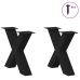 vidaXL Coffee Table Legs X-Shaped 2 gab. melns 50x(42-43) cm tērauds