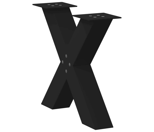 vidaXL Coffee Table Legs X-Shaped 2 gab. melns 50x(42-43) cm tērauds