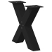 vidaXL Coffee Table Legs X-Shaped 2 gab. melns 50x(42-43) cm tērauds