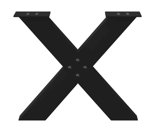 vidaXL Coffee Table Legs X-Shaped 2 gab. melns 50x(42-43) cm tērauds