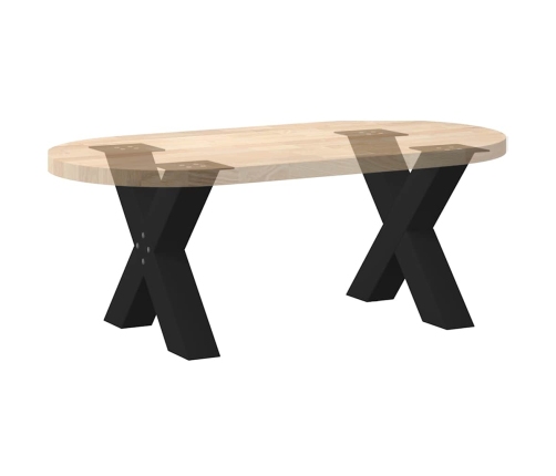 vidaXL Coffee Table Legs X-Shaped 2 gab. melns 50x(42-43) cm tērauds