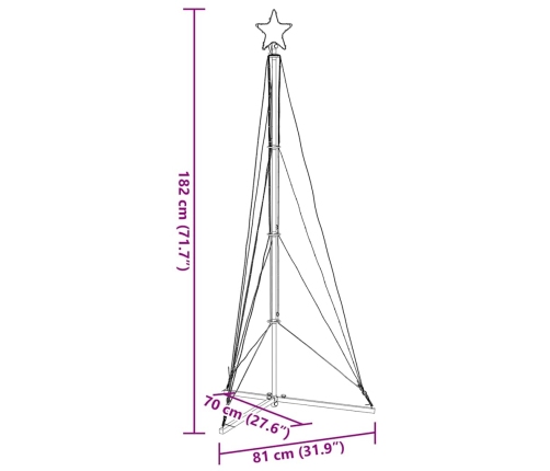 vidaXL Ziemassvētku eglītes gaismiņas, 363 LED, silti baltas, 182 cm