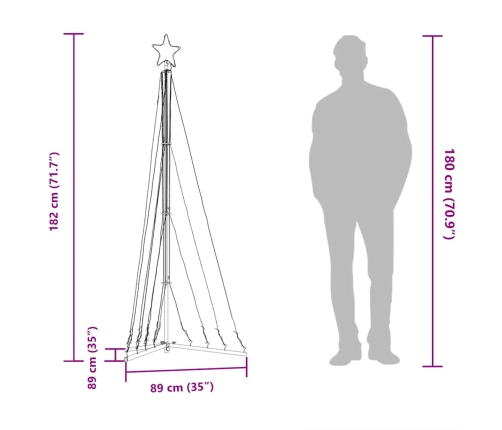 Ziemassvētku Eglītes Gaisma 339 Led Auksti Balts 182 Cm Vidaxl