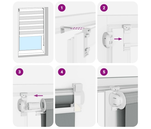 Žalūzijas Zebra 140X200 Cm Auduma Platums 135,9 Cm Poliesters Vidaxl