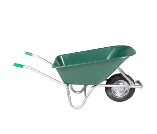 Wheelbarrow Green 90 L 150 Kg Cinkots Tērauds Un Plastmasa Vidaxl