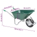 Wheelbarrow Green 90 L 150 Kg Cinkots Tērauds Un Plastmasa Vidaxl