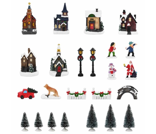 Ziemassvētku Galda Dekors Daudzkrāsains 6.5 X 9.1 Cm Sveķi Vidaxl