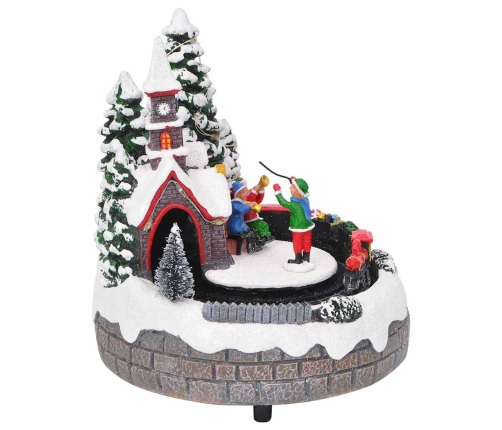 Ziemassvētku Galda Dekors Daudzkrāsains 16 X 16 X 19 Cm Sveķi Vidaxl