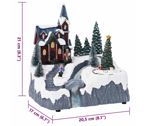 Ziemassvētku Ciemats Daudzkrāsains 20.5 X 17 X 21 Cm Plastmasa Vidaxl