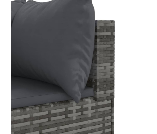 vidaXL 10-daļīgs dārza atpūtas mēbeļu komplekts, pelēka PE rotangpalma