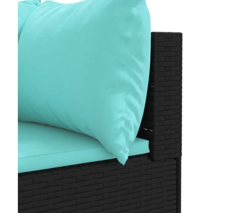 10-Daļīgs Dārza Mēbeļu Komplekts, Pe Rotangpalma, Melns Vidaxl