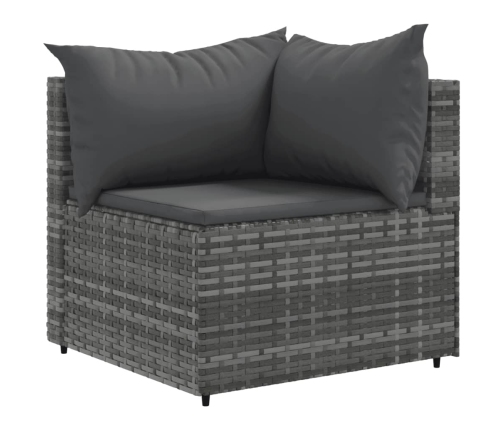 vidaXL 10-daļīgs dārza atpūtas mēbeļu komplekts, pelēka PE rotangpalma