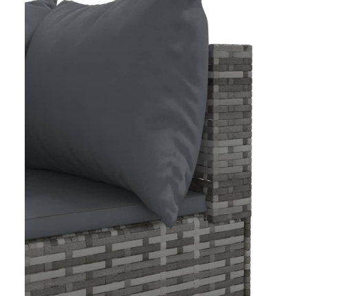 vidaXL 10-daļīgs dārza atpūtas mēbeļu komplekts, pelēka PE rotangpalma