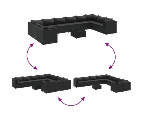 11-Daļīgs Dārza Mēbeļu Komplekts Ar Matračiem, Pe Rotangpalma Vidaxl