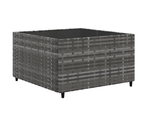 vidaXL 10-daļīgs dārza dīvāna komplekts ar matračiem, pelēks PE pinums