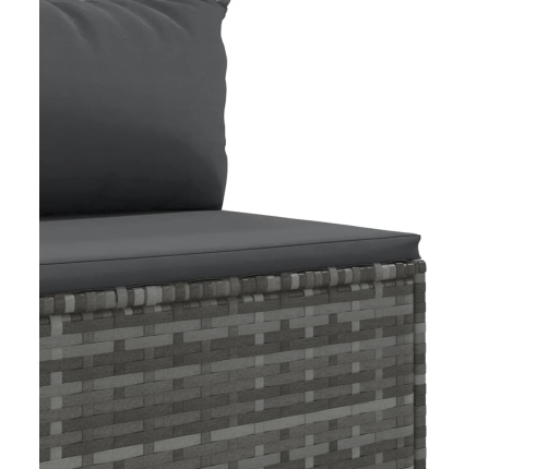vidaXL 10-daļīgs dārza dīvāna komplekts ar matračiem, pelēks PE pinums