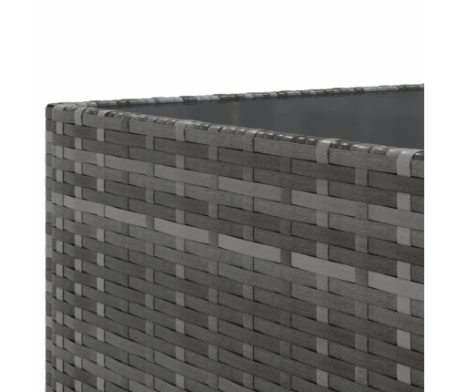 vidaXL 10-daļīgs dārza dīvāna komplekts ar matračiem, pelēks PE pinums