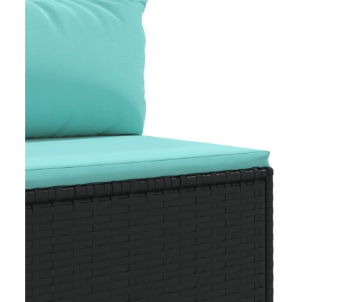 10-Daļīgs Dārza Dīvāna Komplekts, Matrači, Melna Pe Rotangpalma Vidaxl