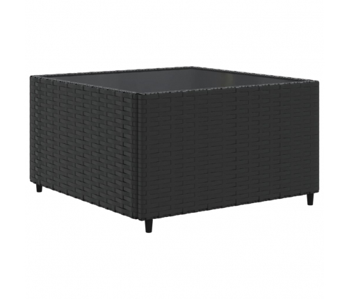 vidaXL 11-daļīgs dārza dīvāna komplekts, matrači, melna PE rotangpalma