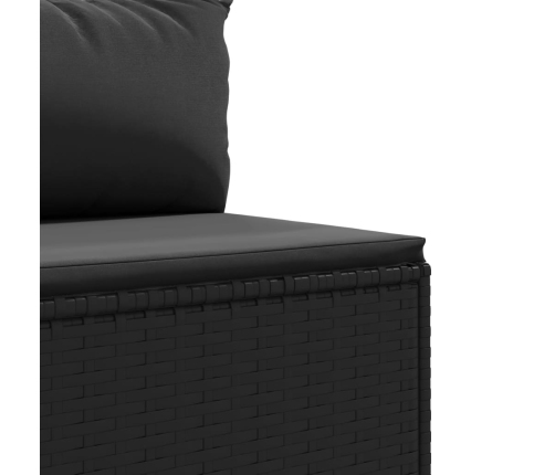 vidaXL 11-daļīgs dārza dīvāna komplekts, matrači, melna PE rotangpalma