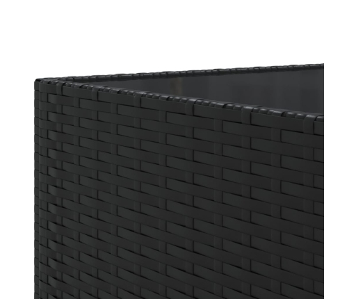 vidaXL 11-daļīgs dārza dīvāna komplekts, matrači, melna PE rotangpalma