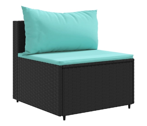 11-Daļīgs Dārza Dīvāna Komplekts, Matrači, Melna Pe Rotangpalma Vidaxl